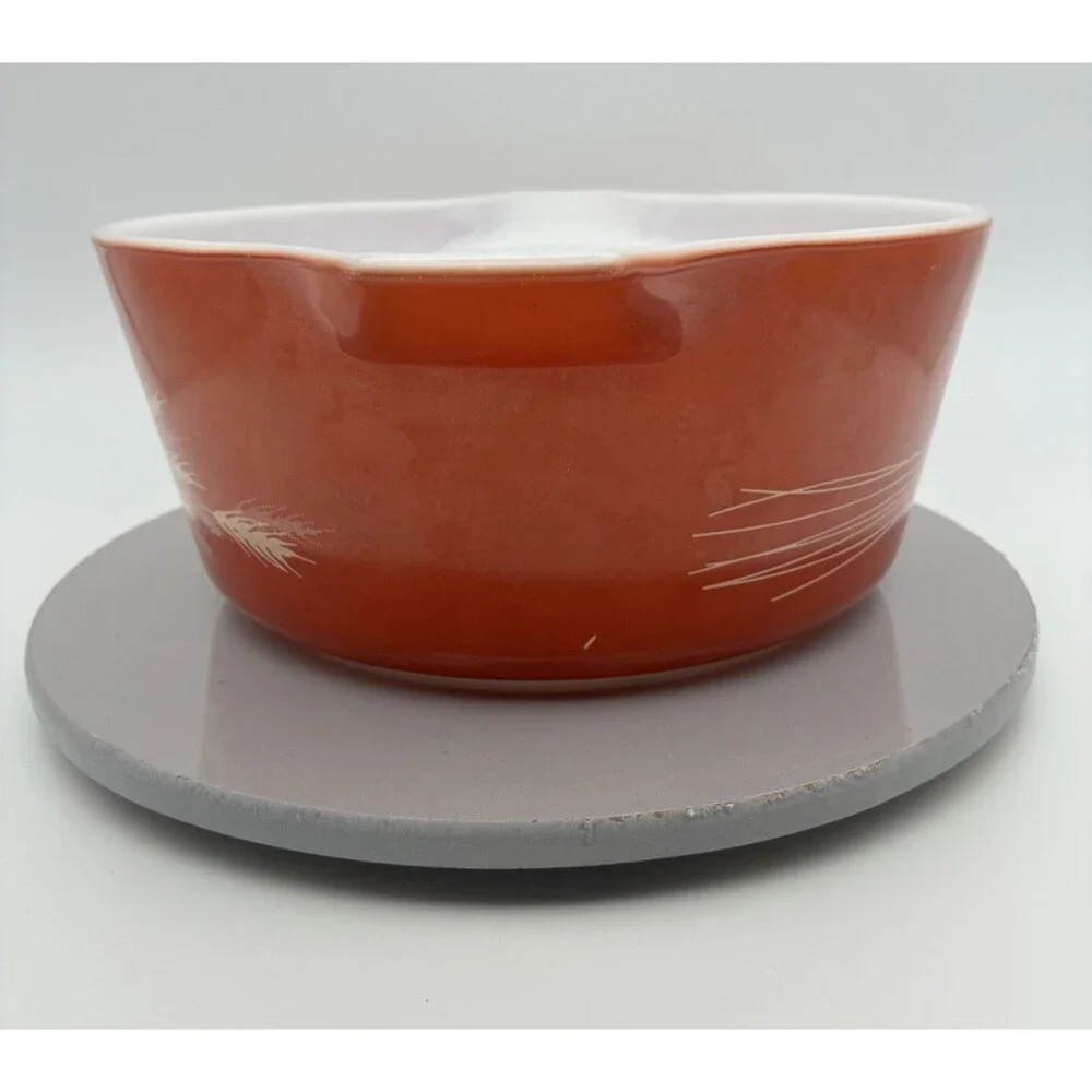 Vintage Pyrex 475-B  Autumn Harvest Wheat Casserole Dish Bowl No Lid 2.5 Qt.
